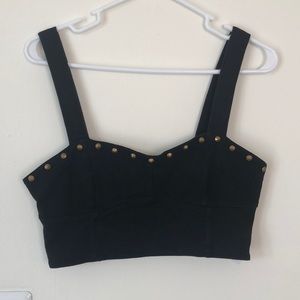 Crop Top w/ Studded Neckline